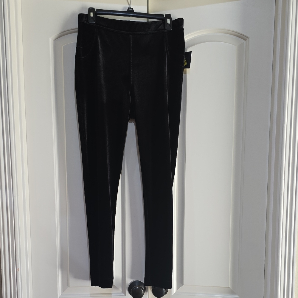John Mark Velvet Black Leggings